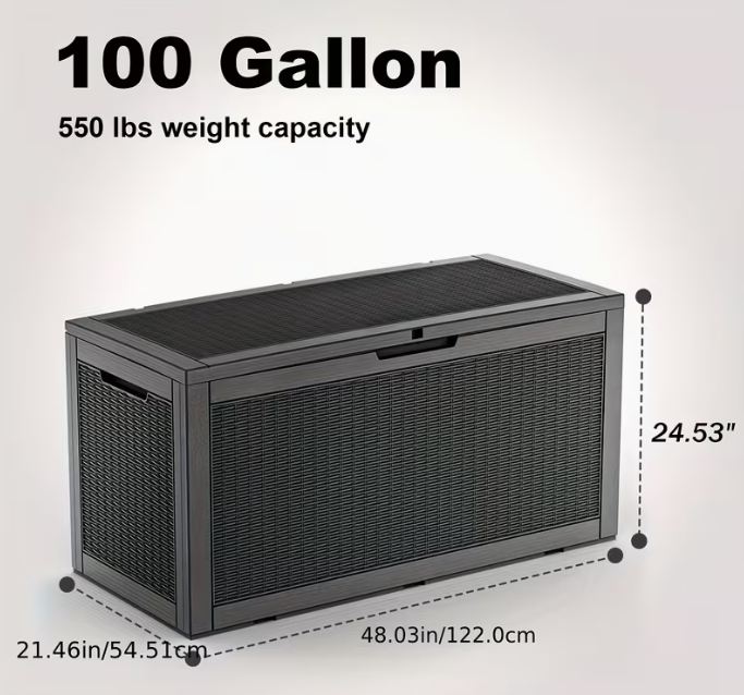 75 Gallon Heavy-Duty Outdoor Deck Box