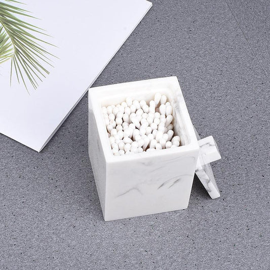 1pc Marble-like Cosmetic Organizer Box - Elegant Bathroom & Kitchen Storage Case, Compact Vanity Organizer for Home, Hotel, or Countertop Decoration - Modern Minimalist Decor, Bathroom Decorations, Toiletry Holder, Sophistica