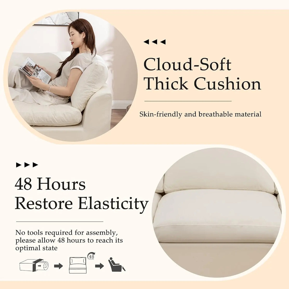 110" Modular Sectional Sofa with Ottoman