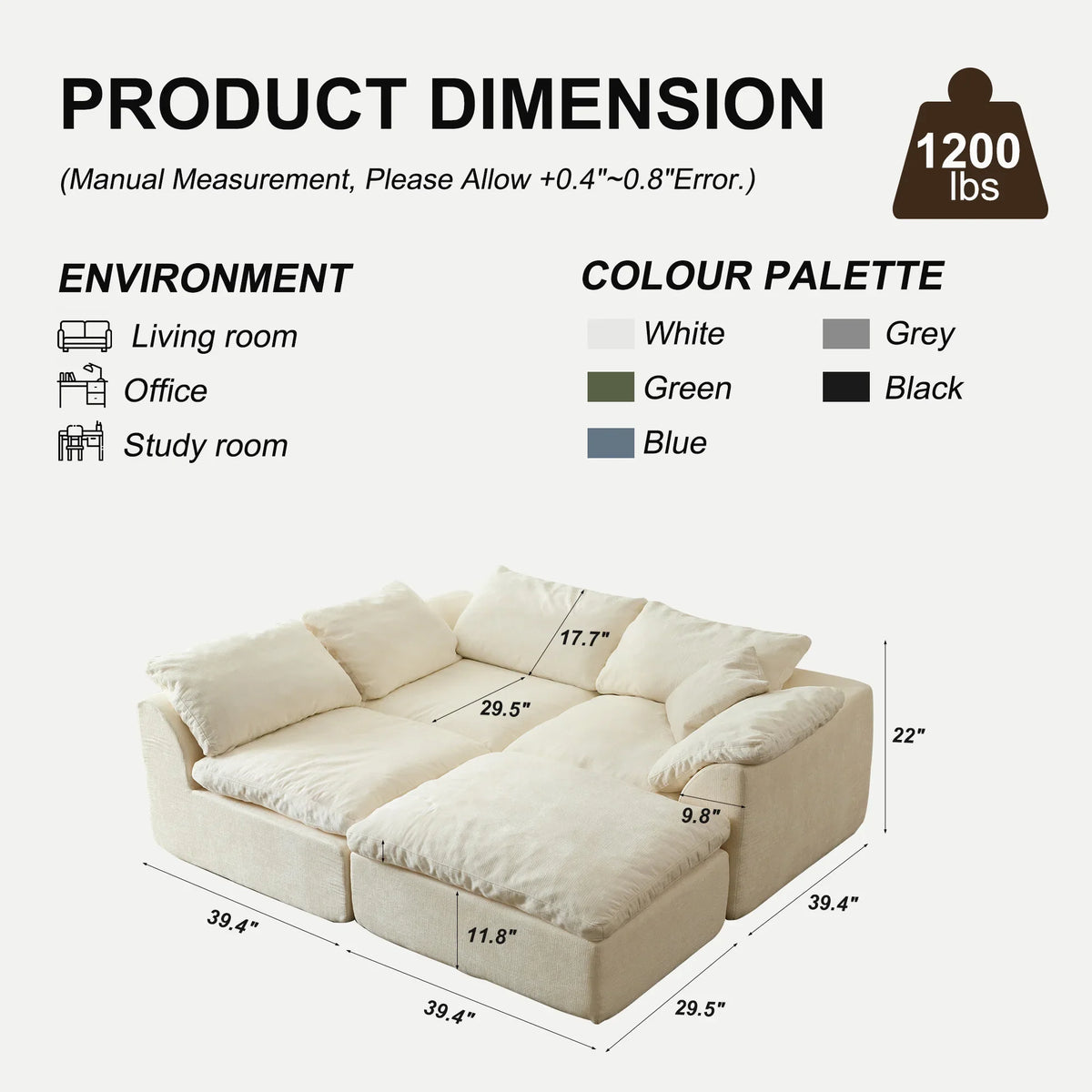 Modern Modular Sectional Sofa Cloud Couch